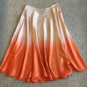 bebe Orange Ombré Silk Skirt